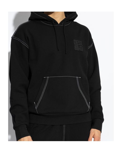 Givenchy Black Logo Embroidered Drawstring Sweater for men