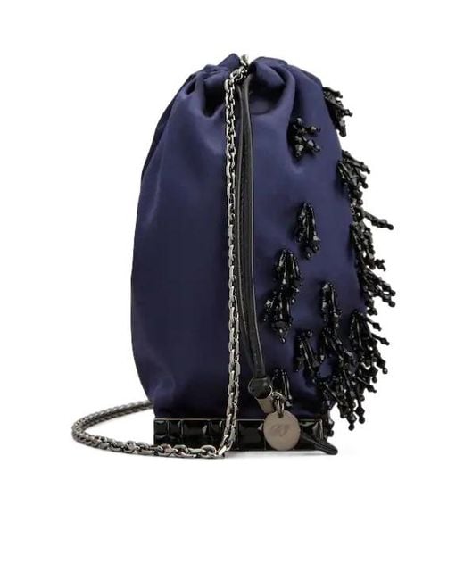 Roger Vivier Blue Drawstring Bucket Bag