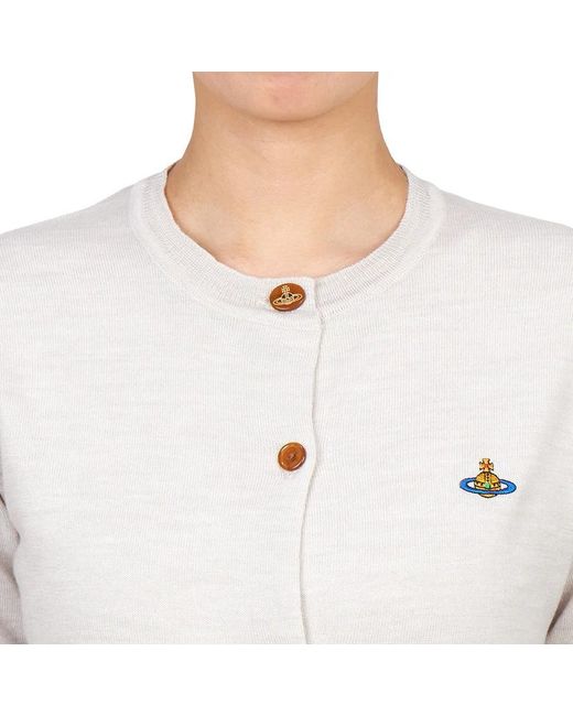 Vivienne Westwood White Bea Logo-Embroidery Cardigan