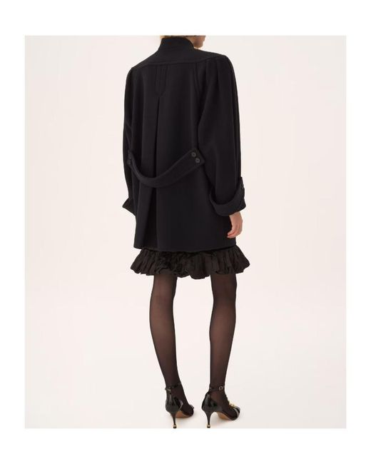 Chloé Blue High-Neck Double-Breasted Coat