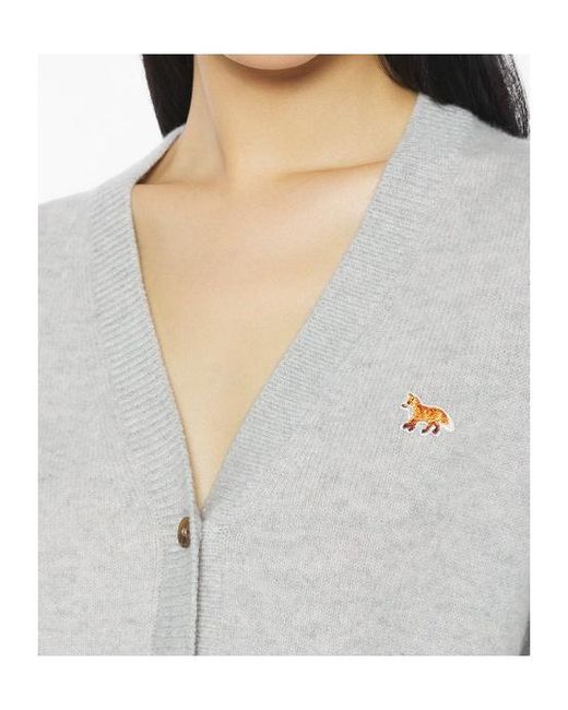 Maison Kitsuné Gray Maison Kitsuné Baby Fox Boxy Cardigan