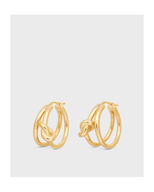 Céline Metallic Knot Double Hoops
