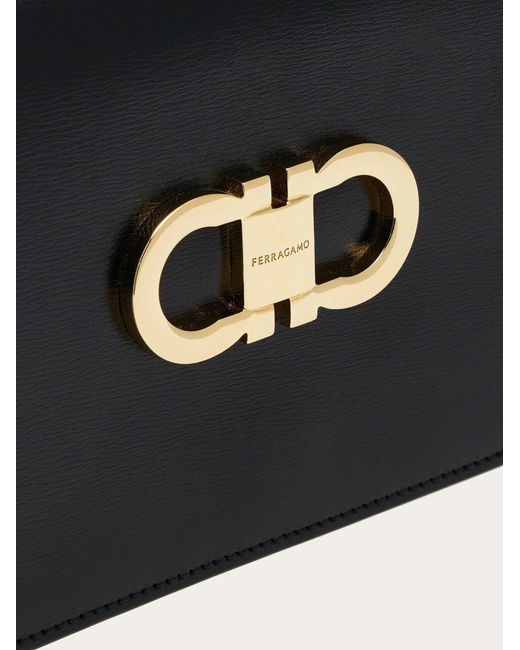 Ferragamo Black Ferragamo Double Gancini Mini Shoulder Bag