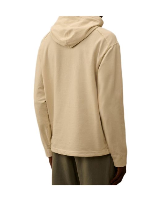 C P Company Natural Light Fleece Half Zip Lens Sweatshirt for men