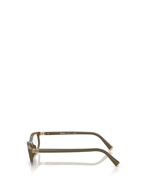Miu Miu White Eyewear Oval Frame Glasses for men