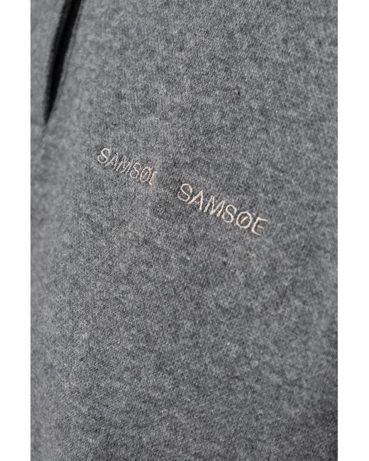 Samsøe & Samsøe Gray Sadory Collared Polo Top