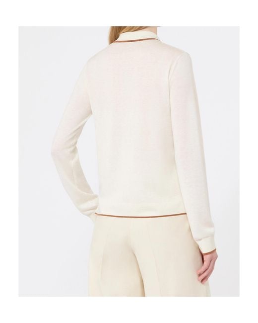 Max Mara White Studio Targa Button-Up Cardigan