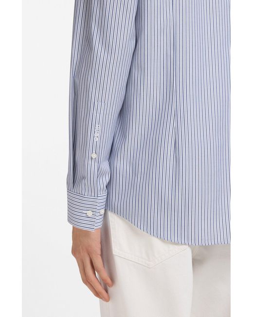Boss Blue Hugo Striped Button-Up Shirt for men