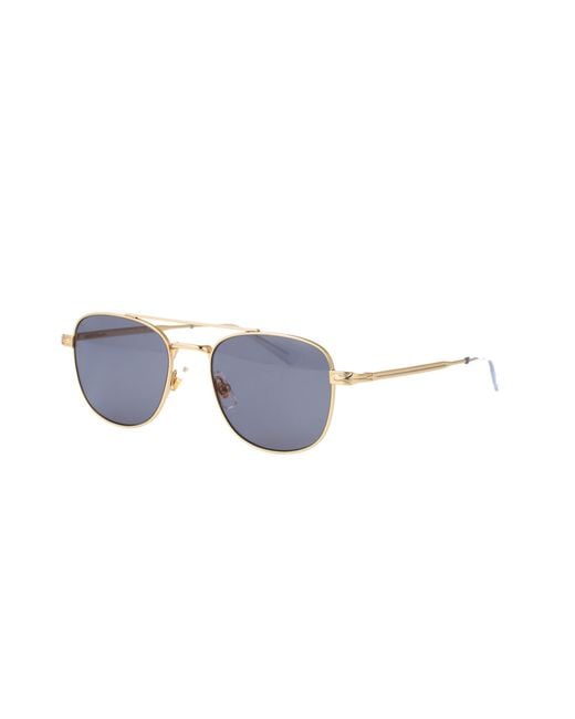 Montblanc Blue Eyewear Double Bridge Pilot Frame Sunglasses for men