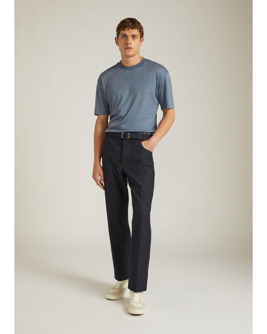 Loro Piana Blue Logo T-Shirt for men