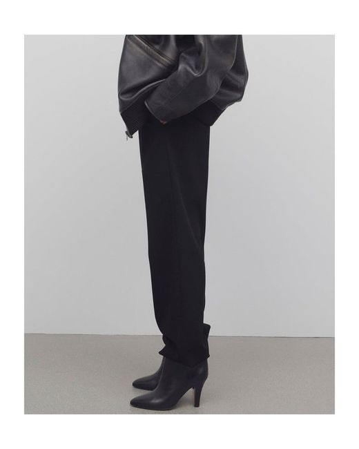 The Row Black High Waist Drawstring Pants