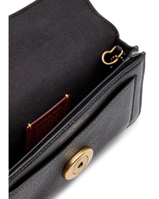 COACH Black Grained Leather Cross-Body Bag