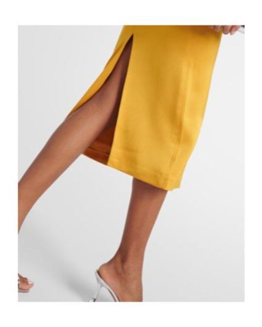 Alex Perry Yellow Flowing Midi Dress