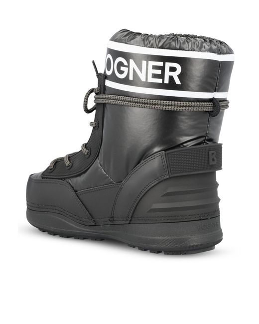 Bogner Black Logo Lace-Up Boots