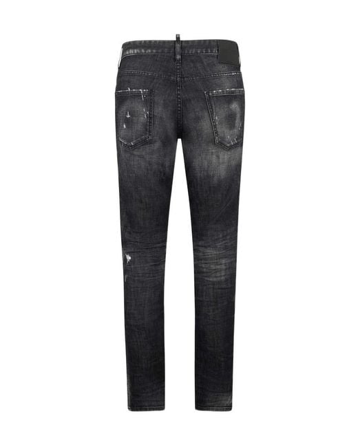 DSquared² Gray Distressed Skinny Jeans for men