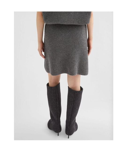 Jil Sander Gray Knit Mini Skirt