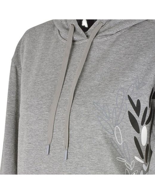 EA7 Gray Ea7 Series Floral Pattern Hooded Long Sweaters