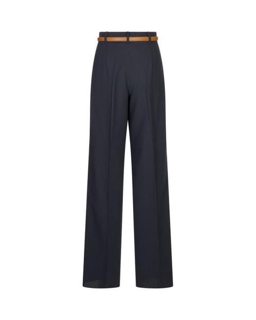 Max Mara Blue Belt Loop Casual Pants