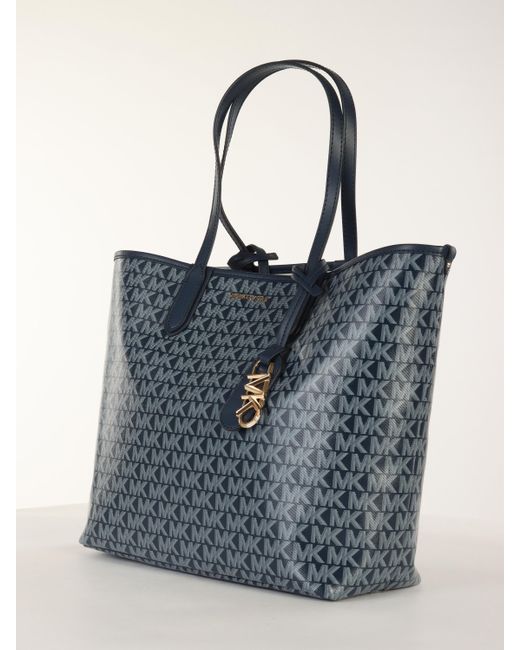 Michael Kors Blue Eliza Monogram-Pattern Tote Bag