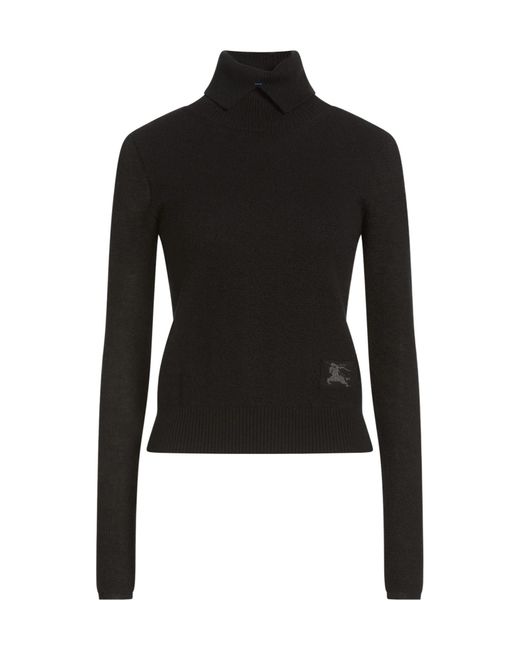 Burberry Black Solid-Colored Knit Turtleneck