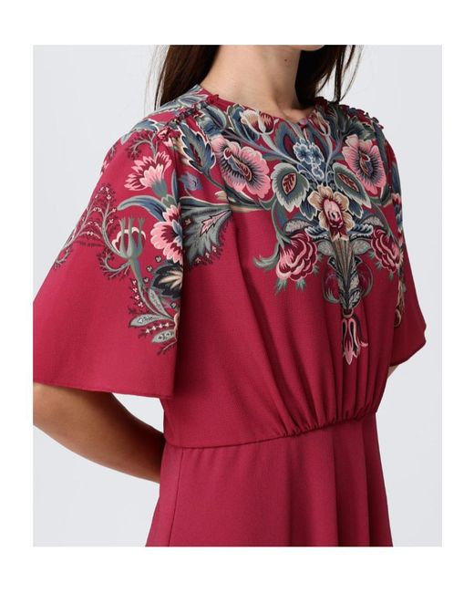 Etro Red Short Sleeve Dress