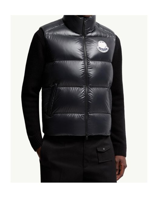 Moncler Black Lipsi High Neck Quilted Vest for men