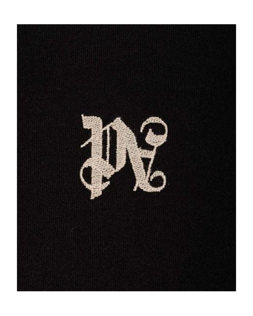 Palm Angels Black With Monogram T-Shirt