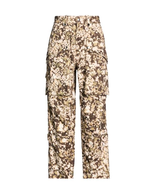 Isabel Marant Natural Camouflage-Print Straight Cargo Pants