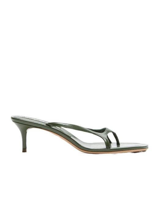 Acne Metallic Thong-Strap Kitten-Heel Sandals