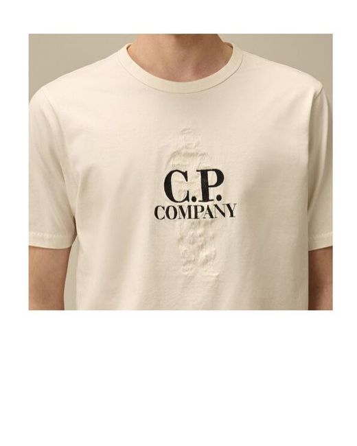 C P Company Natural Logo Emblem T-Shirt for men