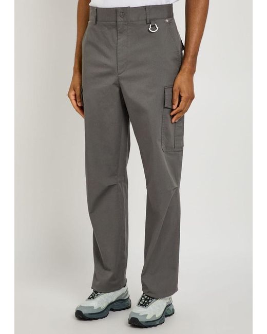 Moncler Gray Stretch-Cotton Cargo Trousers for men