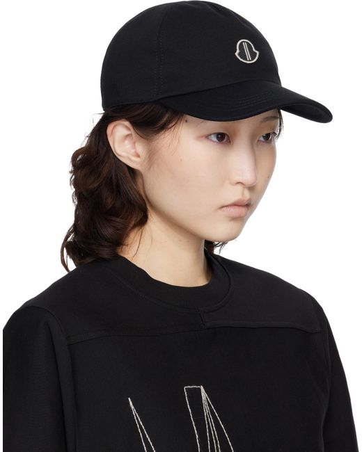Moncler Moncler Rick Owens Logo Embroidered Baseball Cap in Black