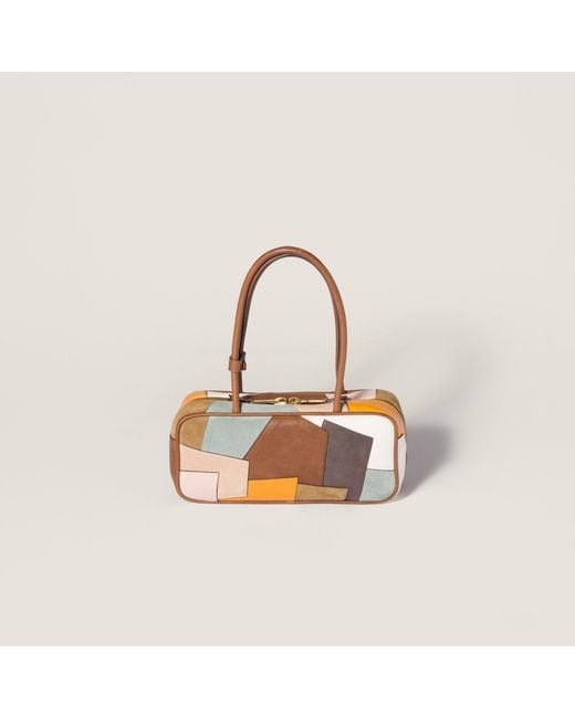 Miu Miu White Beau Patchwork Shoulder Bag