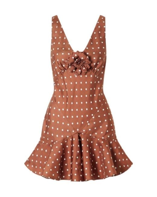 Rodarte Brown Polka Dot Silk Dress