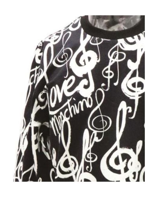 Moschino Black Printed Sweater for men