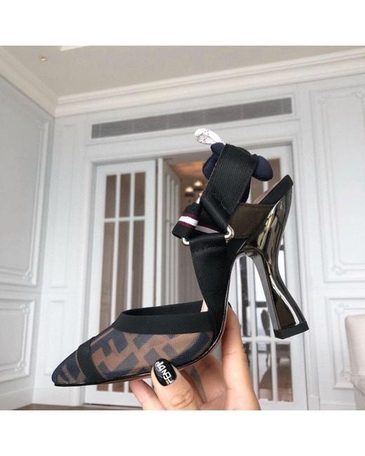 Fendi Black Colibrì Pointed Toe Pumps