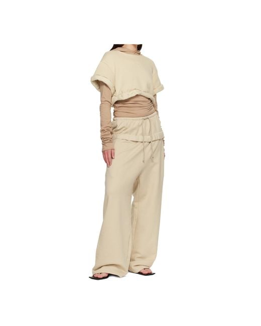 we11done Natural Rolled-Up Layered Hoodie