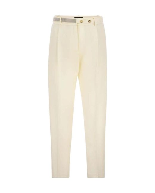 Fabiana Filippi Natural Straight-Leg Belt Embellished Pants