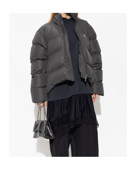 Balenciaga Gray Logo Printed Padded Jacket