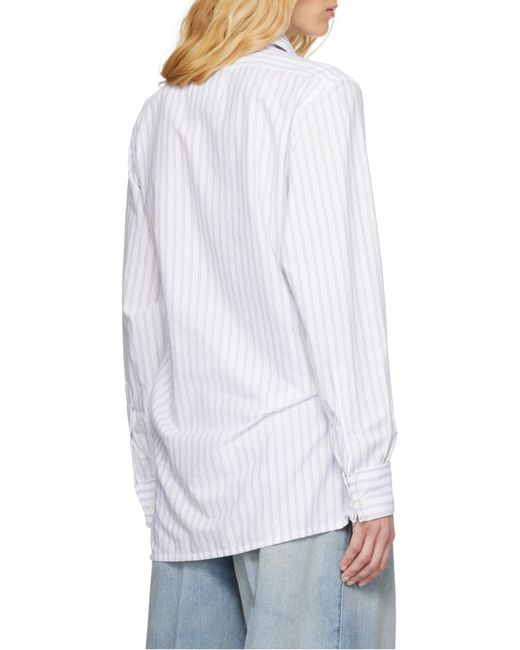 Maison Margiela White Striped Shirt for men