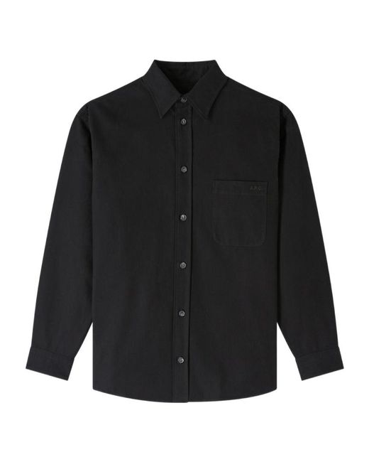 A.P.C. Black Long-Sleeved Shirt for men
