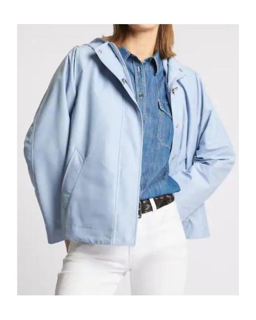 Fay Blue Hooded A-Line Jacket