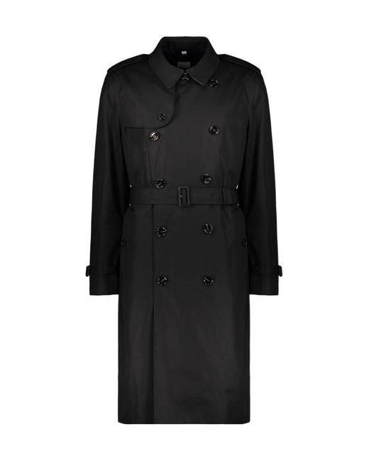 Burberry Black Double Breasted Belted Trench Coat for men