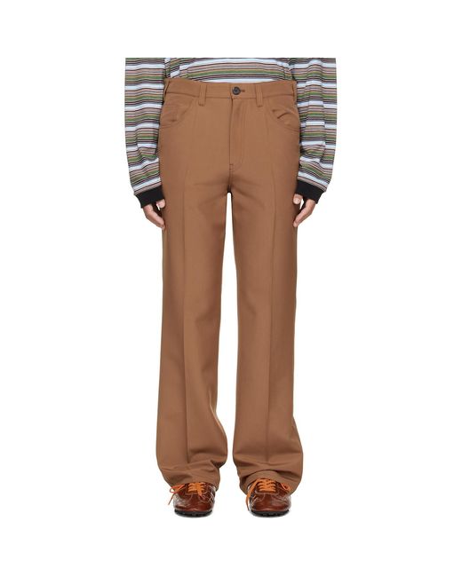 Marni Brown Five-Pocket Straight-Leg Pants for men