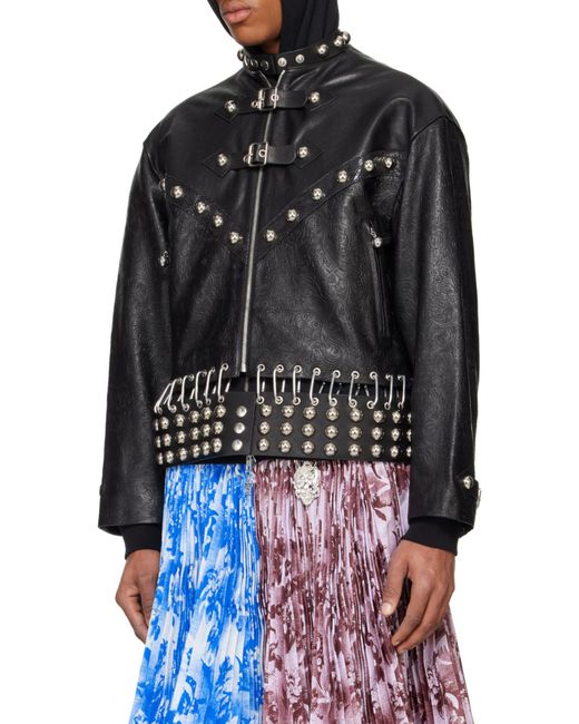 Chopova Lowena Black Lunge Leather Jacket for men