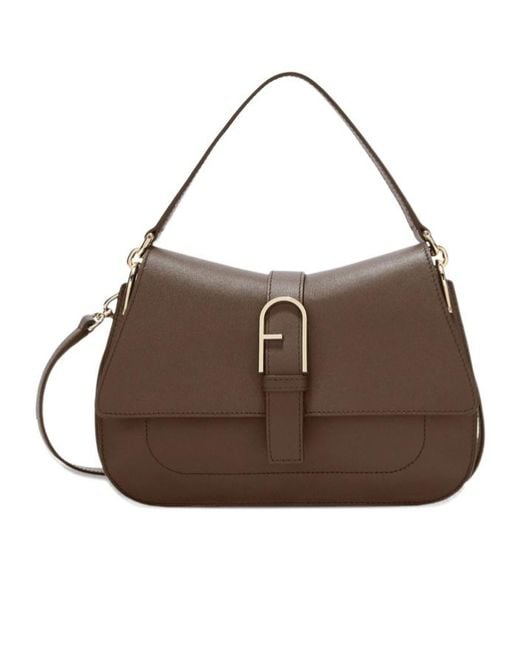 Furla Brown Flap Shoulder Bag