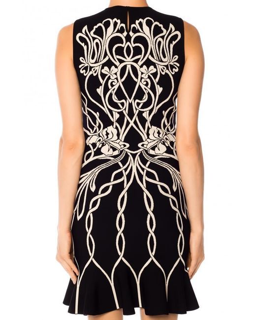 McQueen Black Embroidered Dress