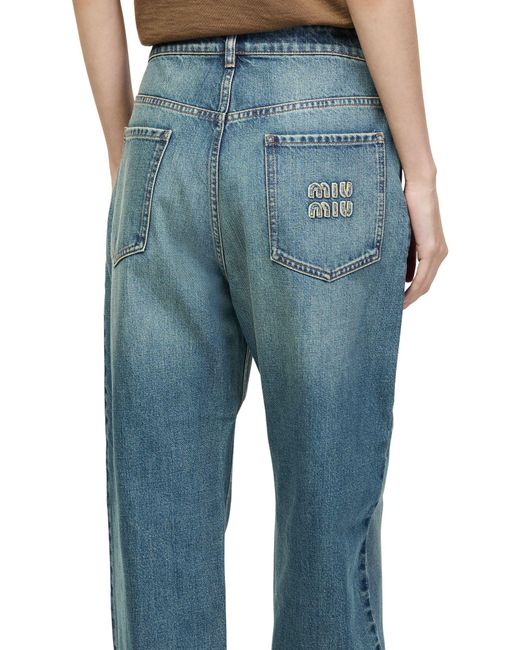 Miu Miu Blue Low-Rise Jeans
