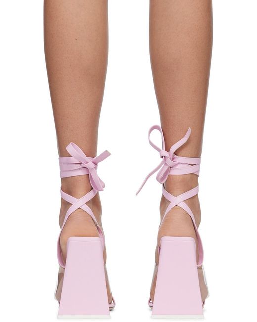 The Attico Pink The Isa Lace-Up Sandals