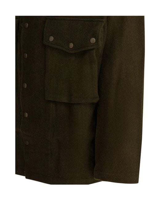 Needles Green Buttoned Overshirt Jacket for men